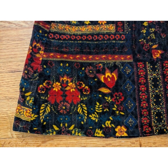 H&M Coachella Womens Size 6 Patterned Velvet Mini Skirt Boho Festival Bohemian - Picture 4 of 13